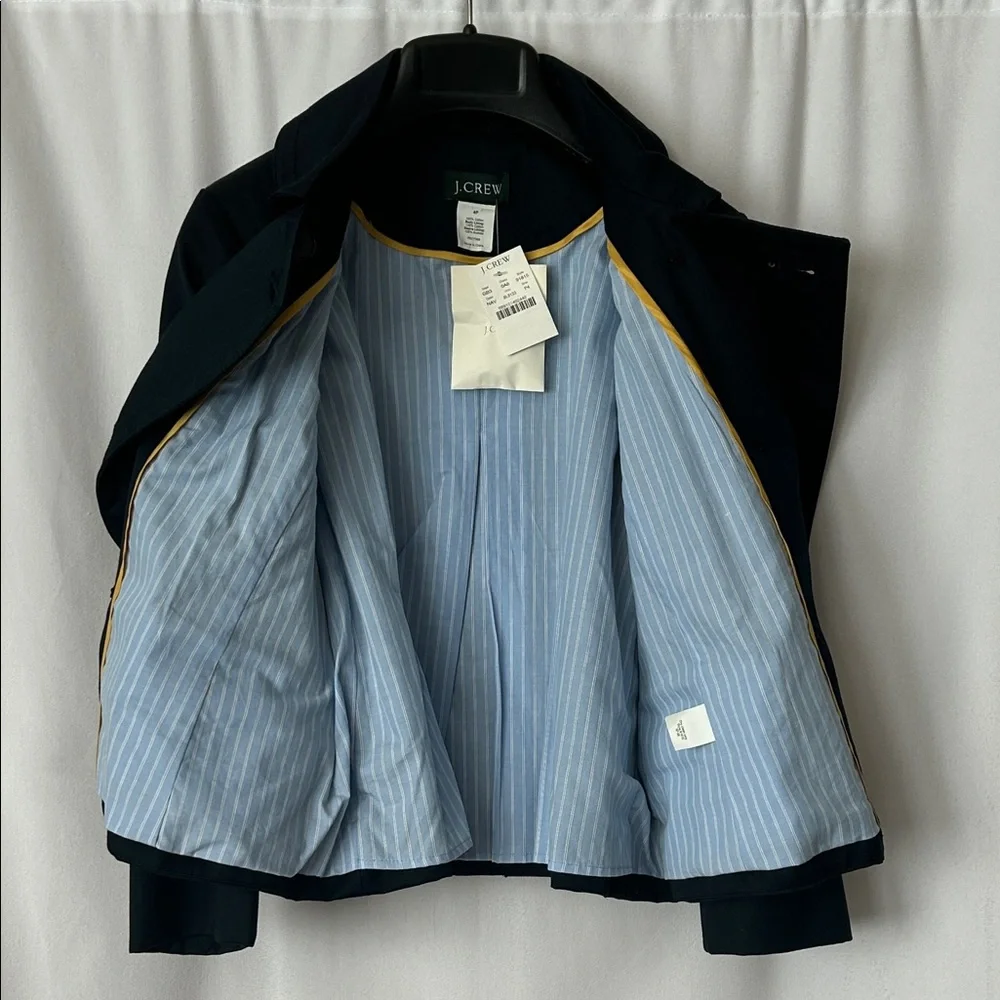 J.Crew Vtg NWT Navy Double-Breasted Buttons Cotton Jacket Coat **Size 4P** 🌸🌸 - Picture 2 of 6